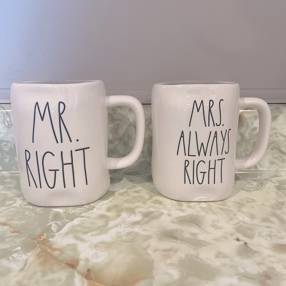 Rae Dunn Mug Set - Mr. Right & Mrs. Always Right